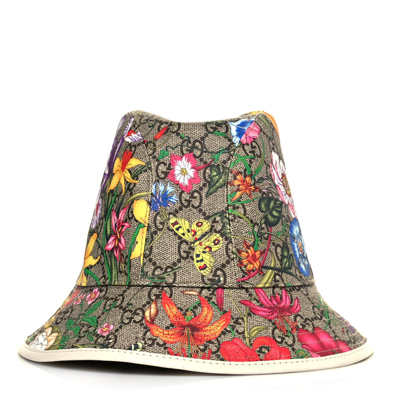 Gucci GG Supreme Monogram Flora Fedora Hat S White 2 of 10