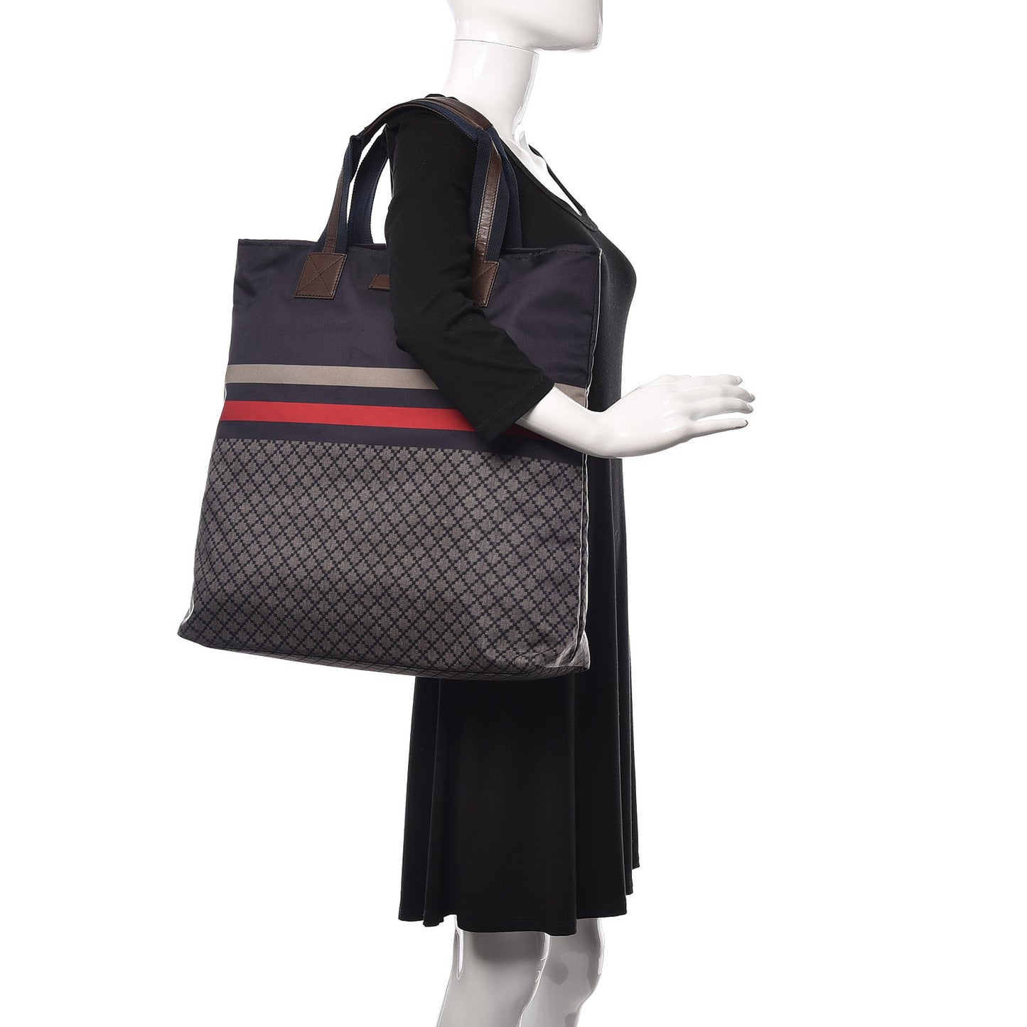 Nylon Diamante Web Tote Blue