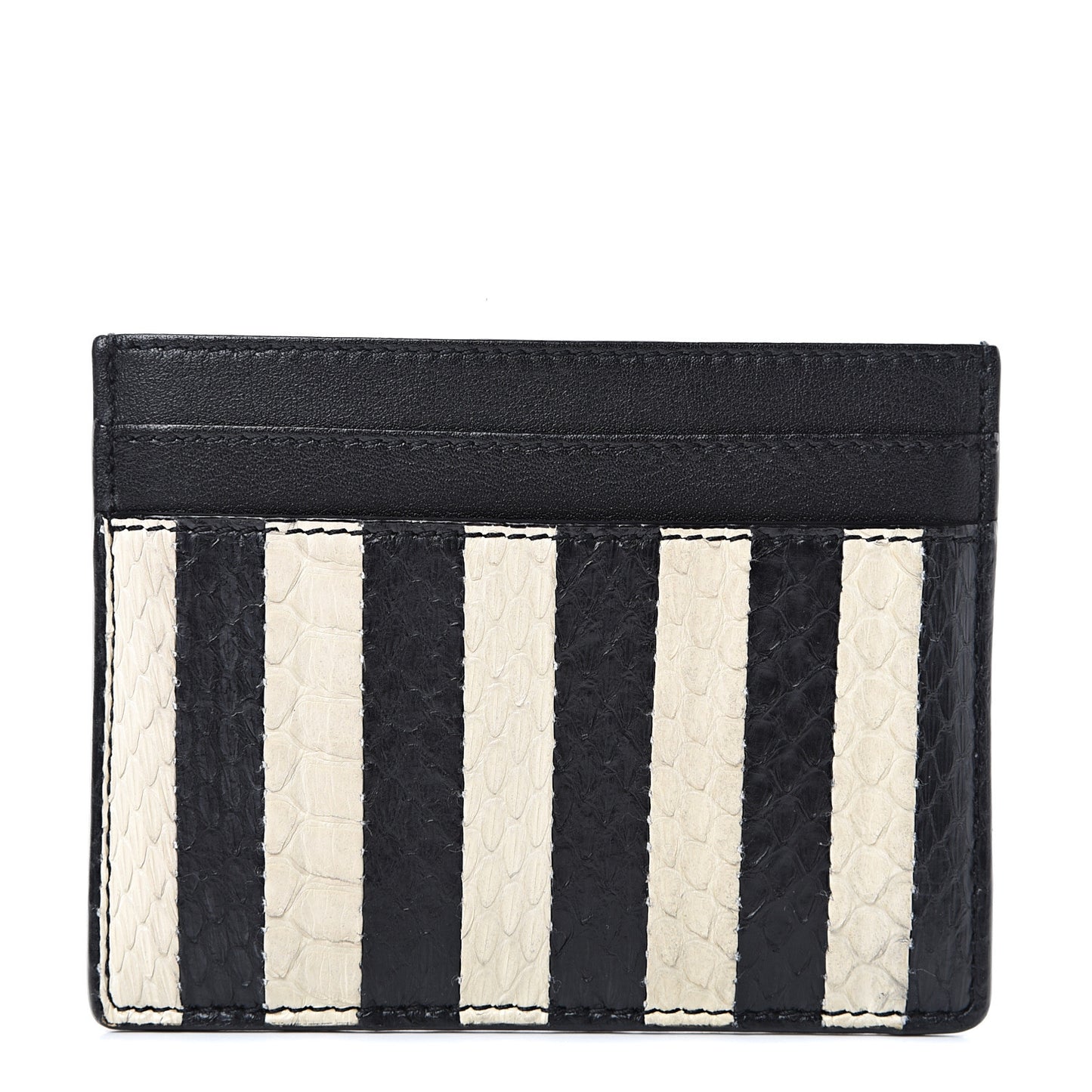 Elaphe Striped Card Case Black