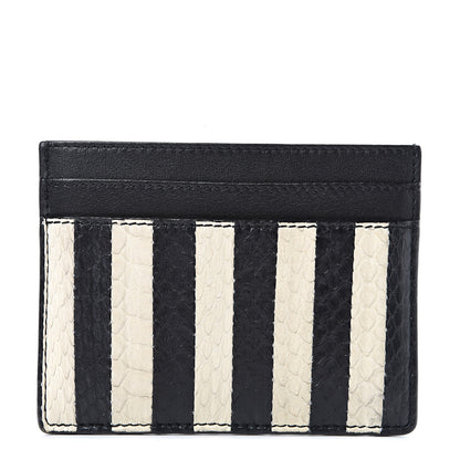 Saint Laurent Elaphe Striped Card Case Black 1 of 7