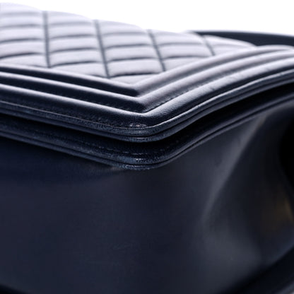 Chanel Lambskin Quilted Medium Boy Flap Dark Navy 11 of 15