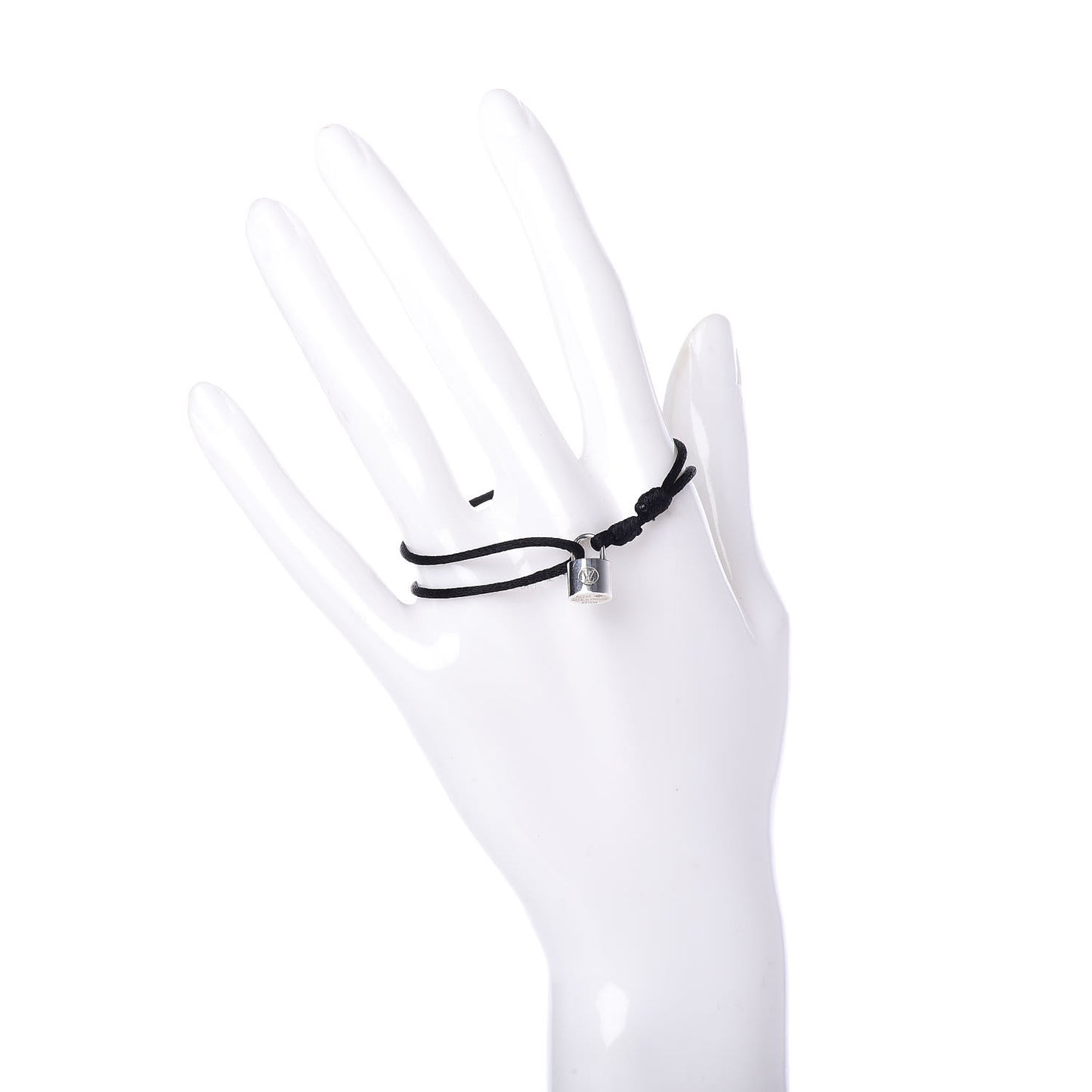 Sterling Silver Lockit Adjustable Cord Bracelet Black