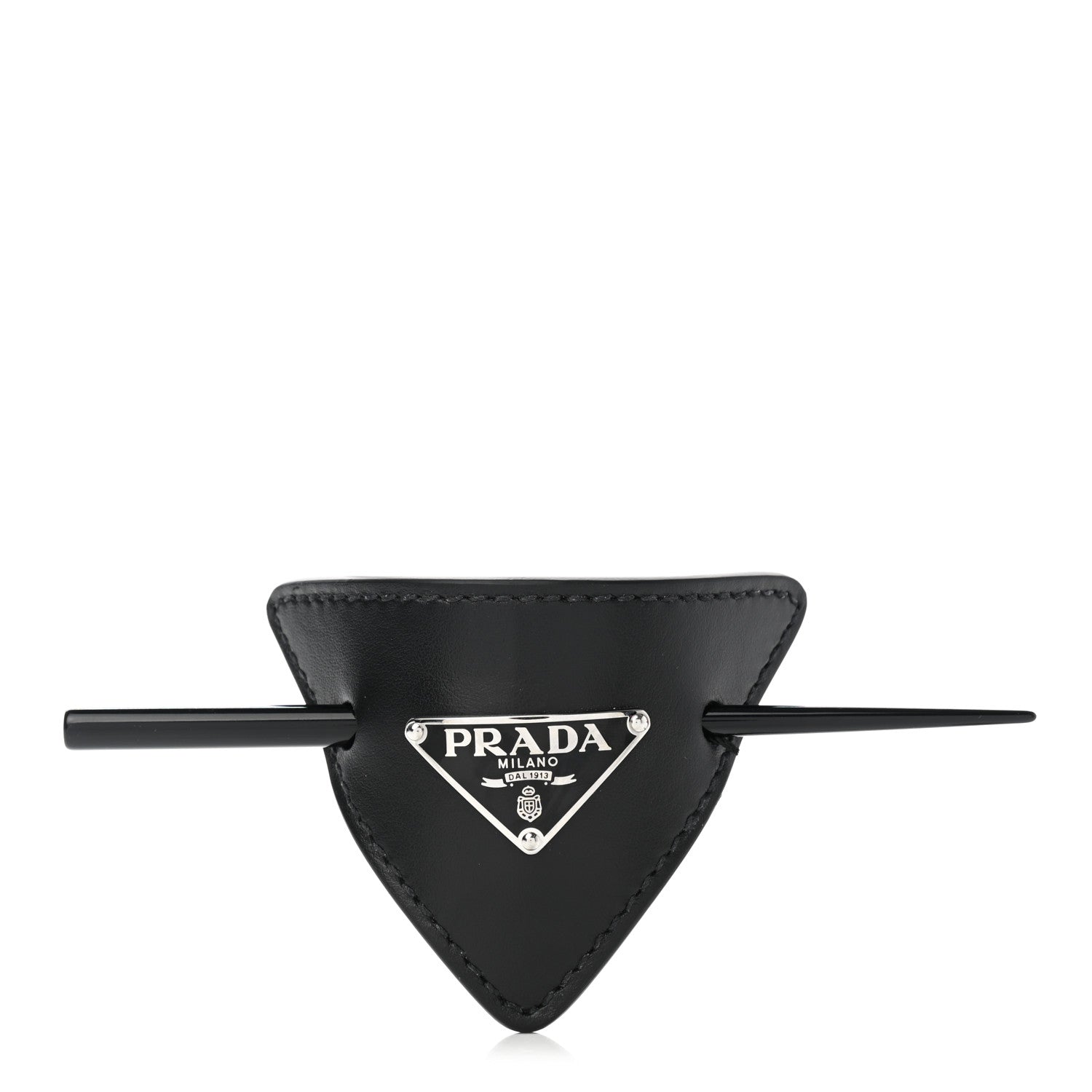 Prada City Calfskin Hair Clip Black 1 of 4