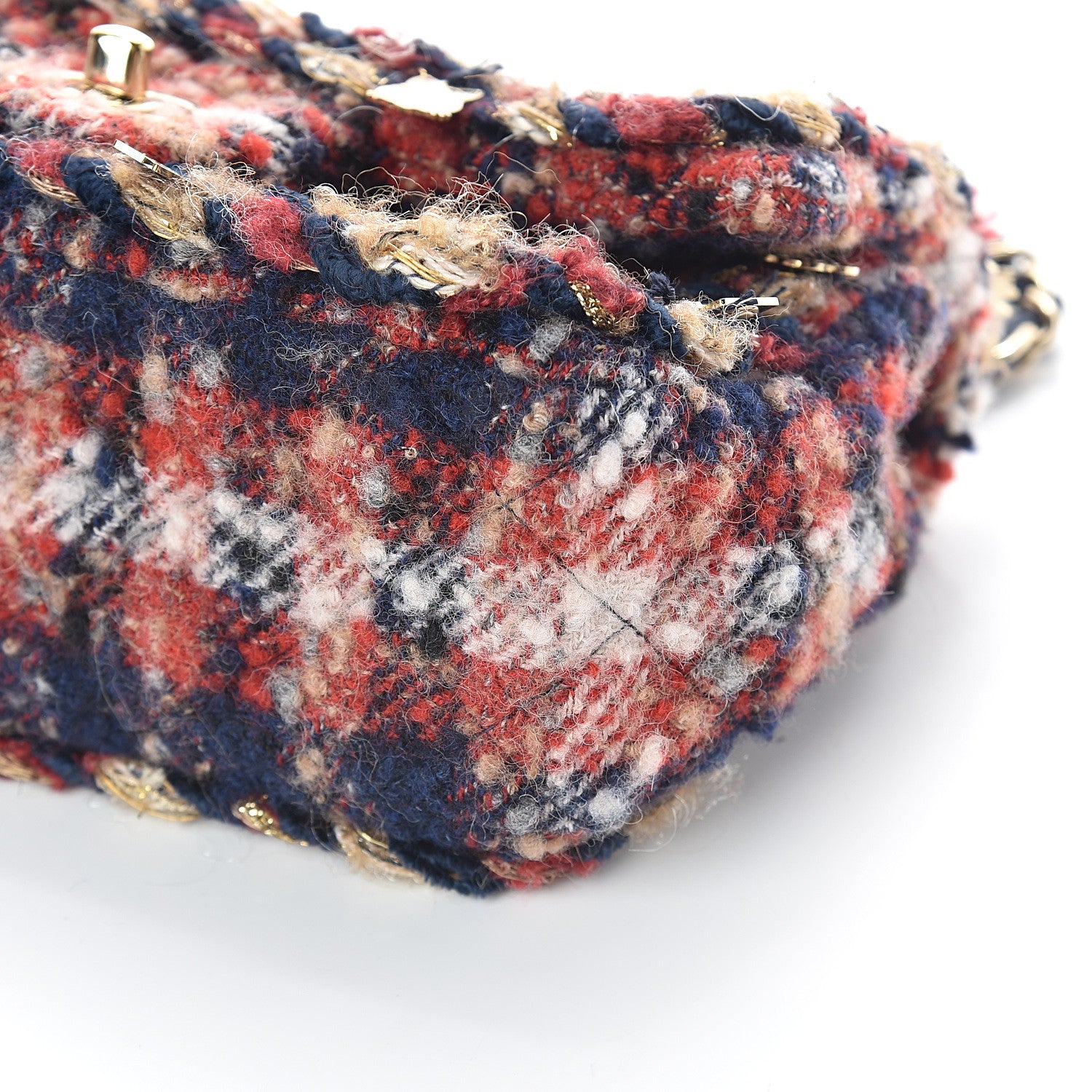 Chanel Tweed Quilted Charms Mini Rectangular Flap Red Multicolor 10 of 10