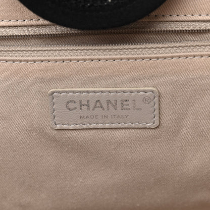 Chanel Striped Canvas Medium Deauville Tote Black 5 of 9