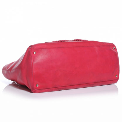 Chanel Lambskin Large CC Discus Tote Fuchsia 4 of 8