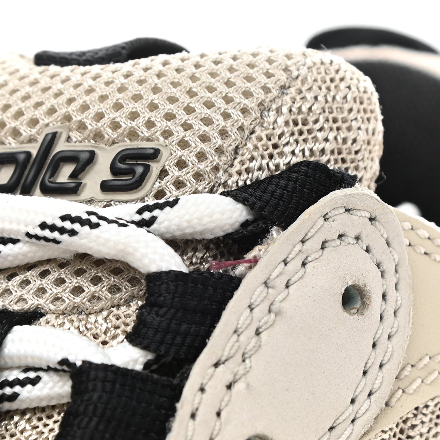 Fabric Mesh Womens Triple S Sneakers 36 Beige Black