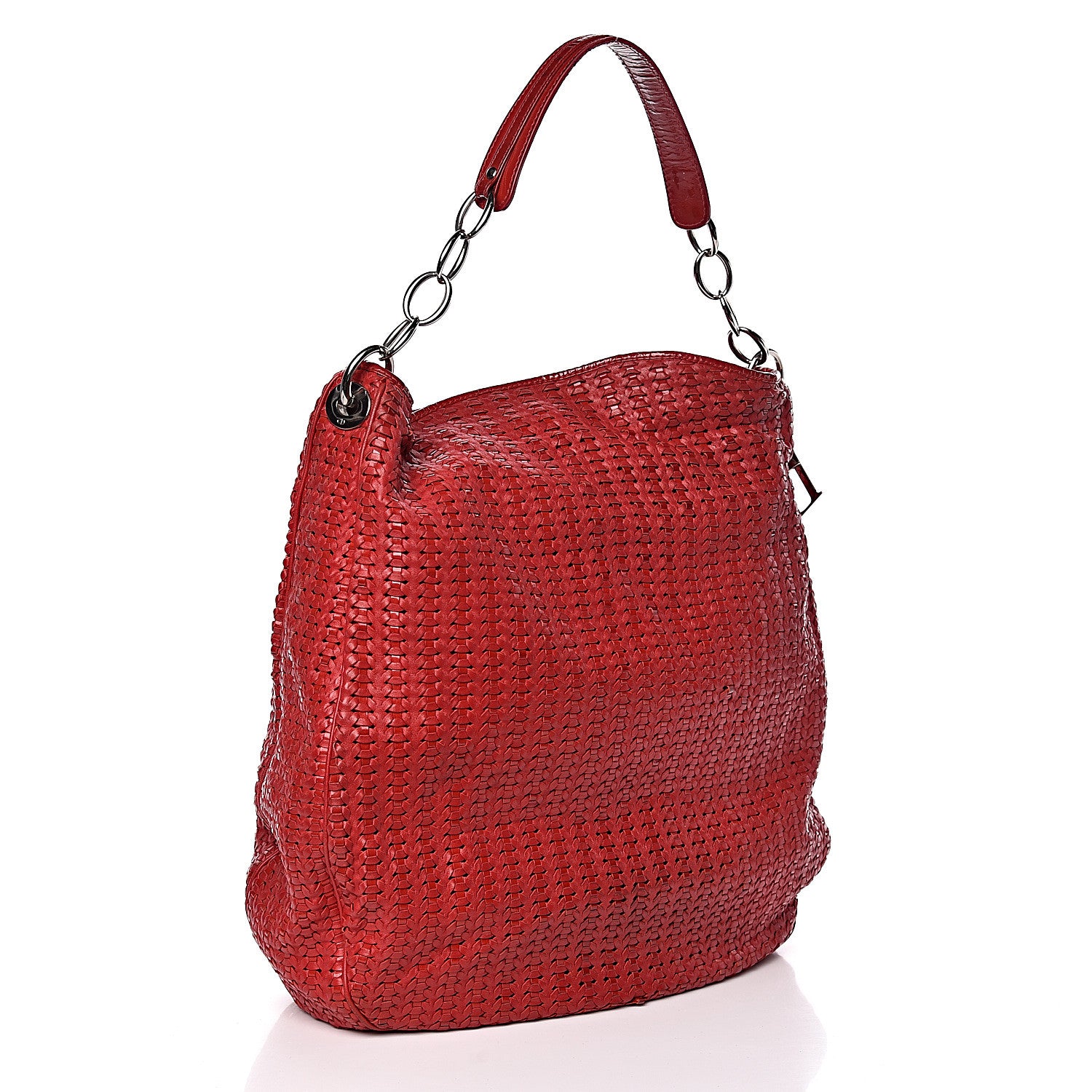 Christian Dior Lambskin Woven Dior Soft Hobo Rouge Moyen 3 of 12