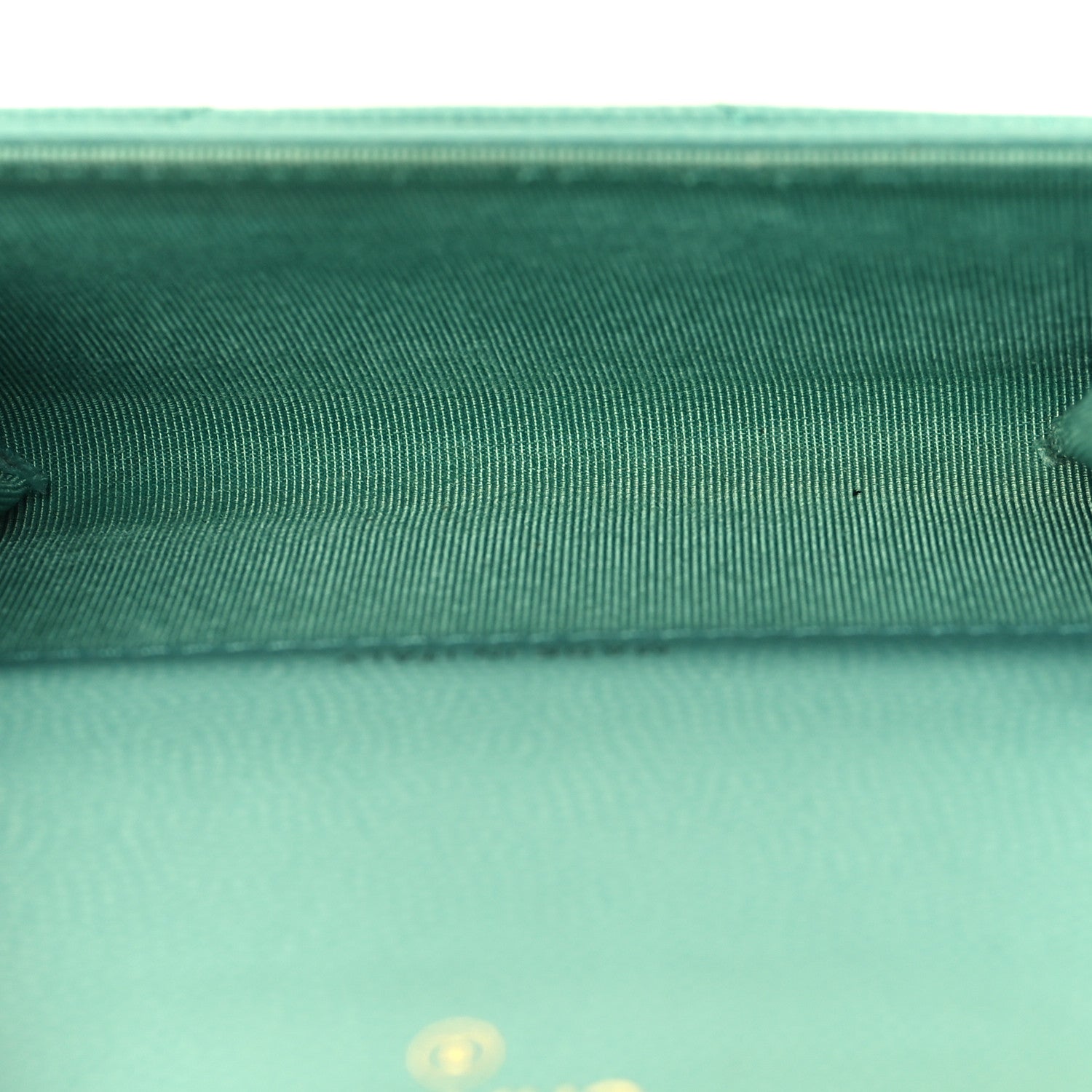 Chanel Caviar Flat Chevron Quilted Flap Card Holder Green 5 of 10