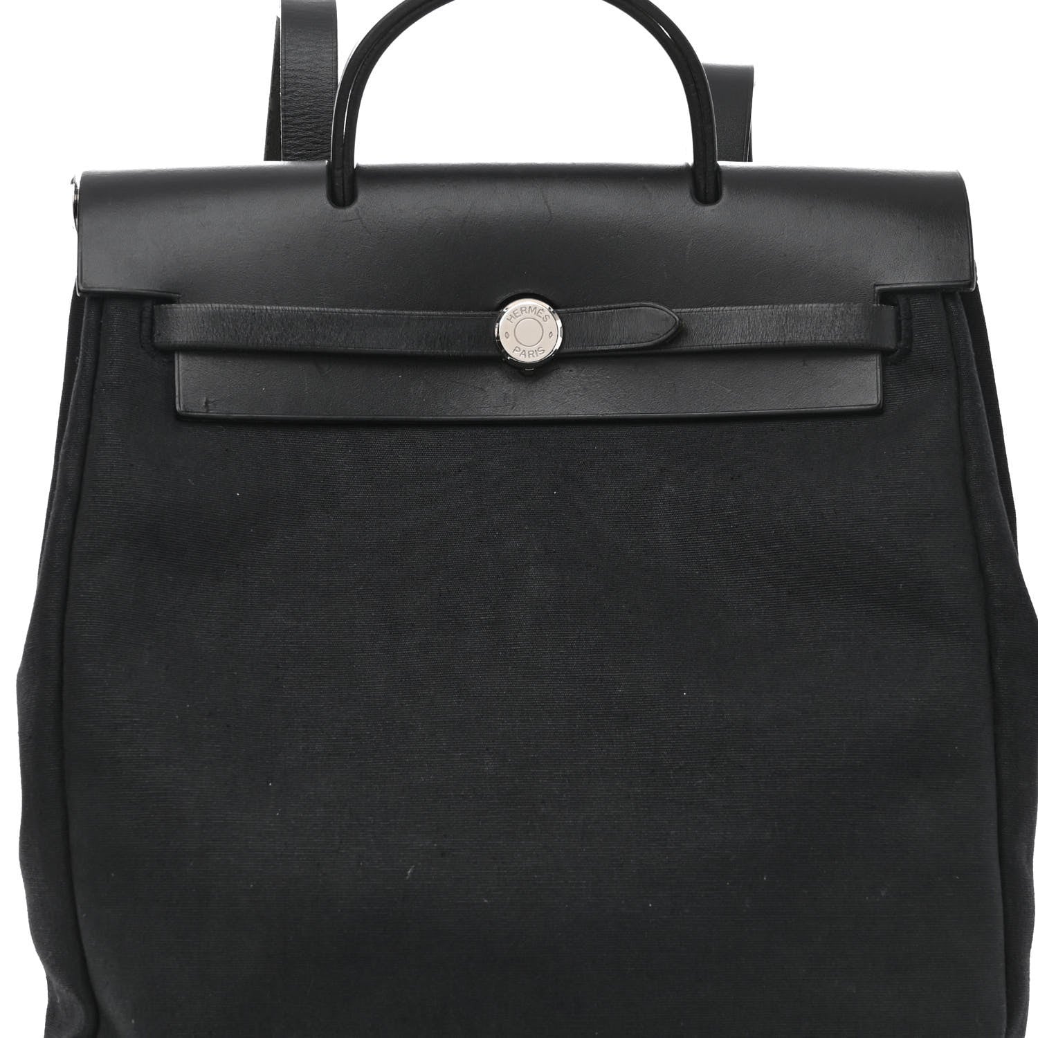 Hermes Toile Vache Calfskin Herbag 30 PM Backpack Black 7 of 11