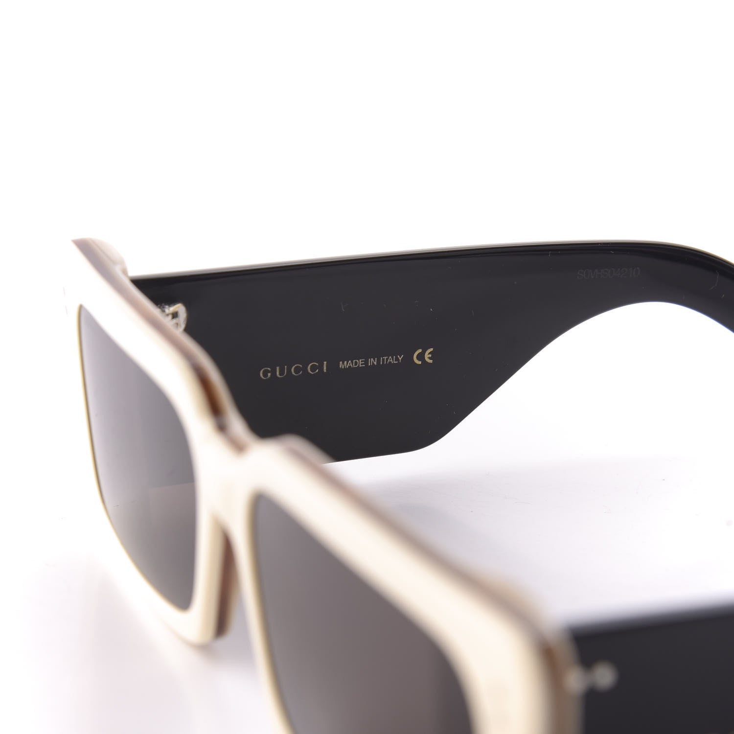Gucci Acetate Rectangular Flap GG0543S Sunglasses White Black 5 of 10