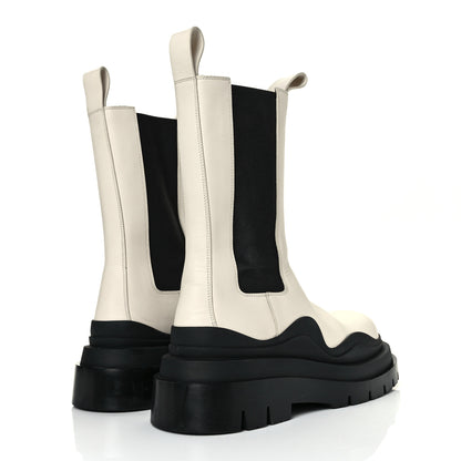 Bottega Veneta Calfskin The Tire Chelsea Boots 38.5 Sea Salt Black 4 of 7