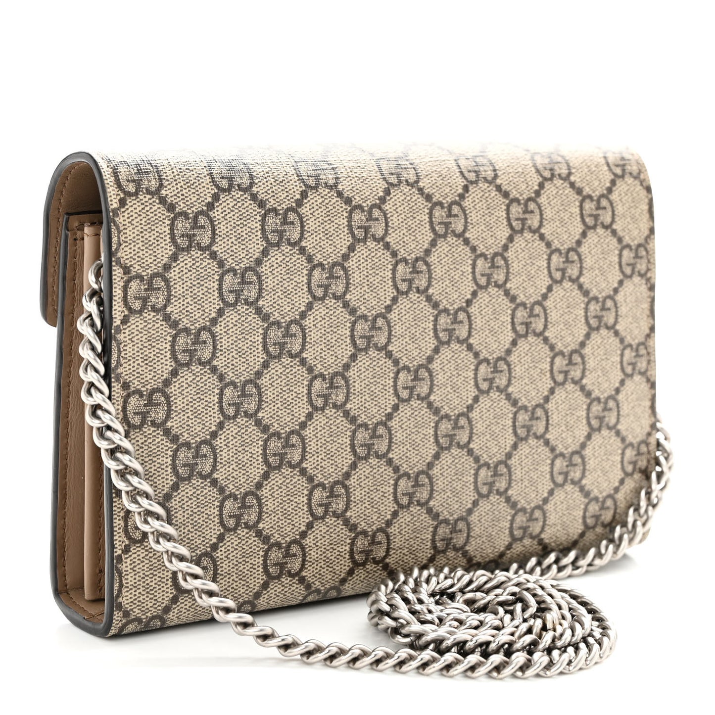 GG Supreme Monogram Mini Dionysus Chain Wallet Beige Taupe
