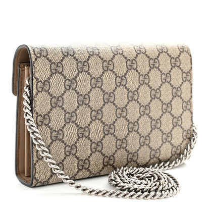 Gucci GG Supreme Monogram Mini Dionysus Chain Wallet Beige Taupe 3 of 9