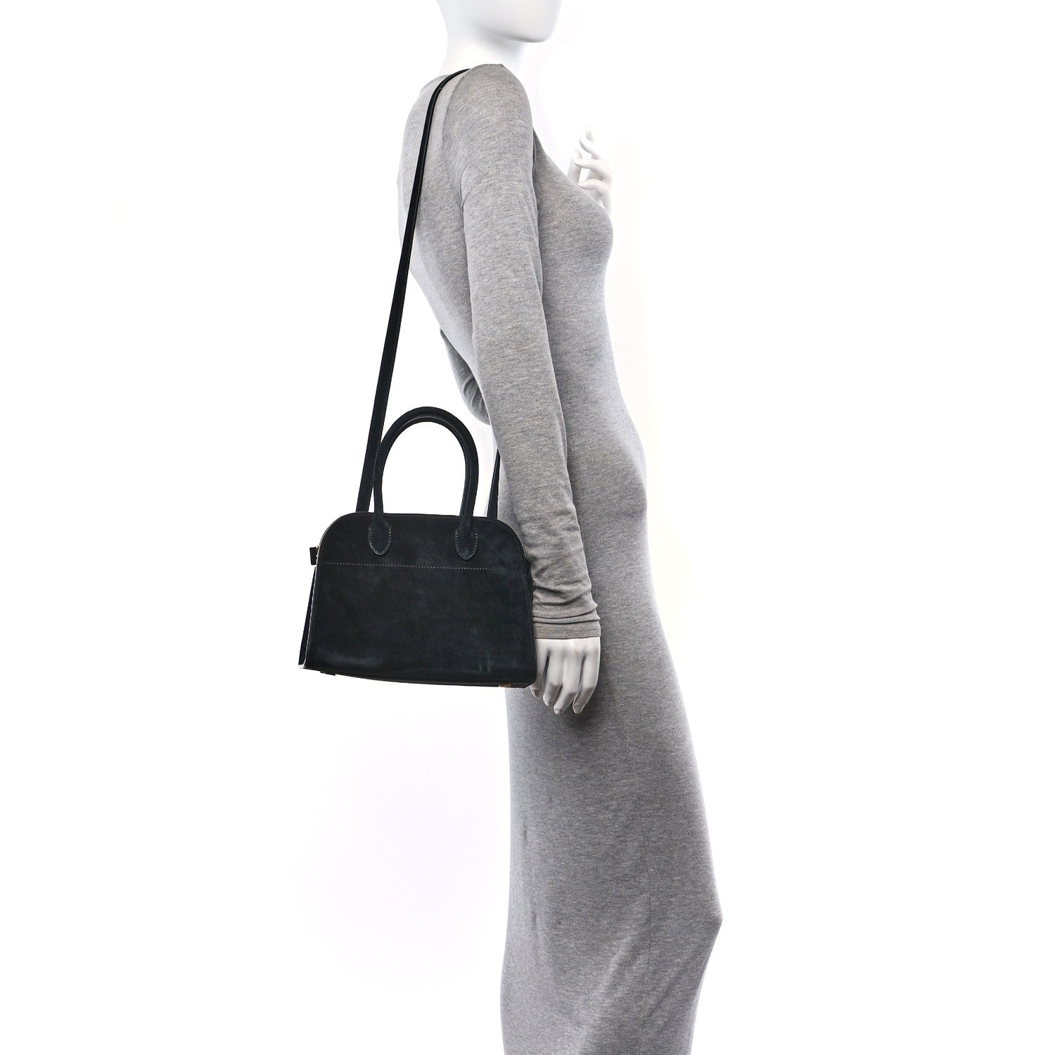 The Row Suede Soft Margaux 10 Bag Black 2 of 11