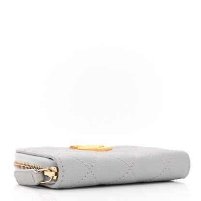 Chanel Caviar Quilted Zip Coin Purse Grey 4 of 10