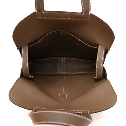 Hermes Taurillon Clemence Halzan 31 GM Etoupe 5 of 15