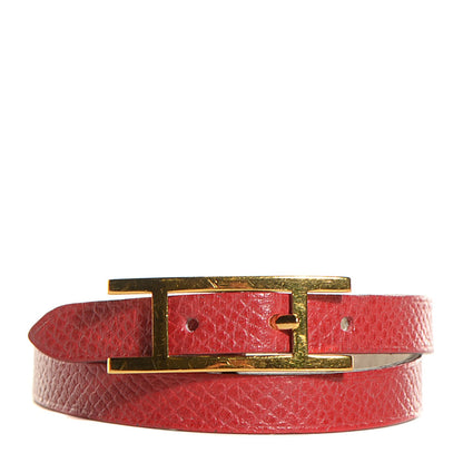 Hermes Epsom Reversible Behapi Double Tour Bracelet XS Rouge Garance White 1 of 7