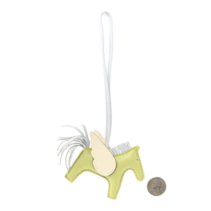 Hermes Milo Lambskin Grigri Rodeo Pegase Horse Bag Charm PM Jaune Bourgeon Bleu Brume Nata 2 of 4