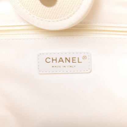 Chanel Canvas Pearl Large Deauville Tote Ecru Beige 6 of 10