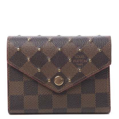 Louis Vuitton Damier Ebene Studded Victorine Wallet Cherry 1 of 7