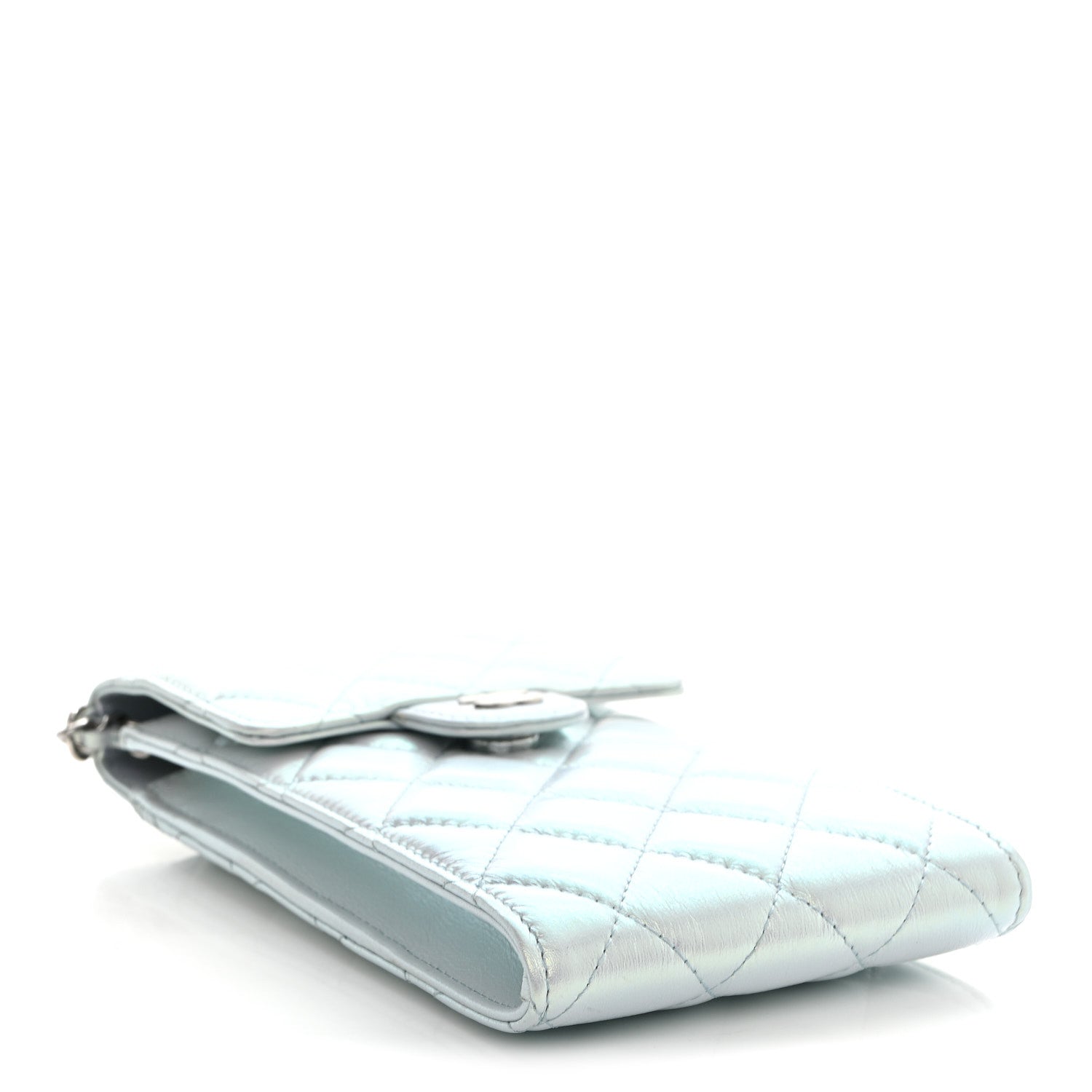 Chanel Iridescent Lambskin Quilted CC Phone Holder Blue 4 of 12