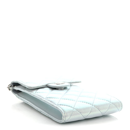 Chanel Iridescent Lambskin Quilted CC Phone Holder Blue 4 of 12