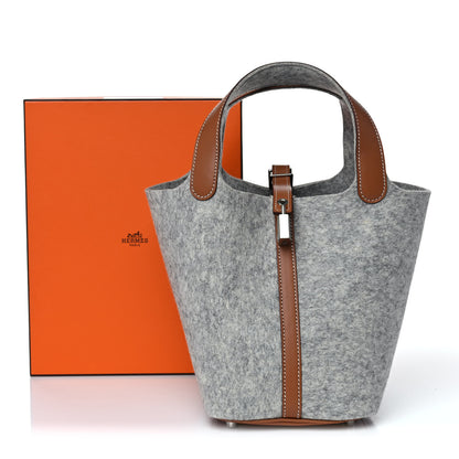 Hermes Feutre Swift Picotin Lock 18 PM Gris Clair Gold 9 of 9