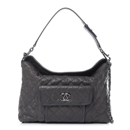 Chanel Caviar Quilted French Riviera Hobo Dark Grey 1 of 17