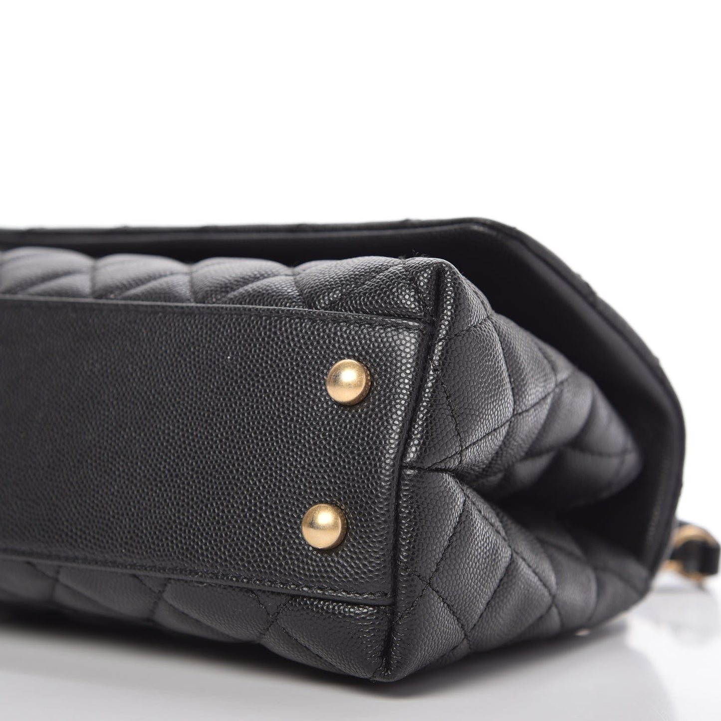 Caviar Quilted Mini Coco Handle Flap Black