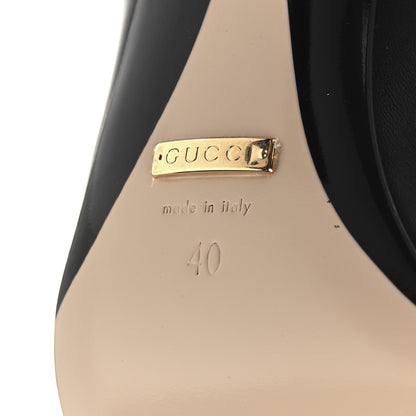 Gucci Malaga Kid Deva Horsebit Chain Embellished Pumps 40 Black 8 of 9