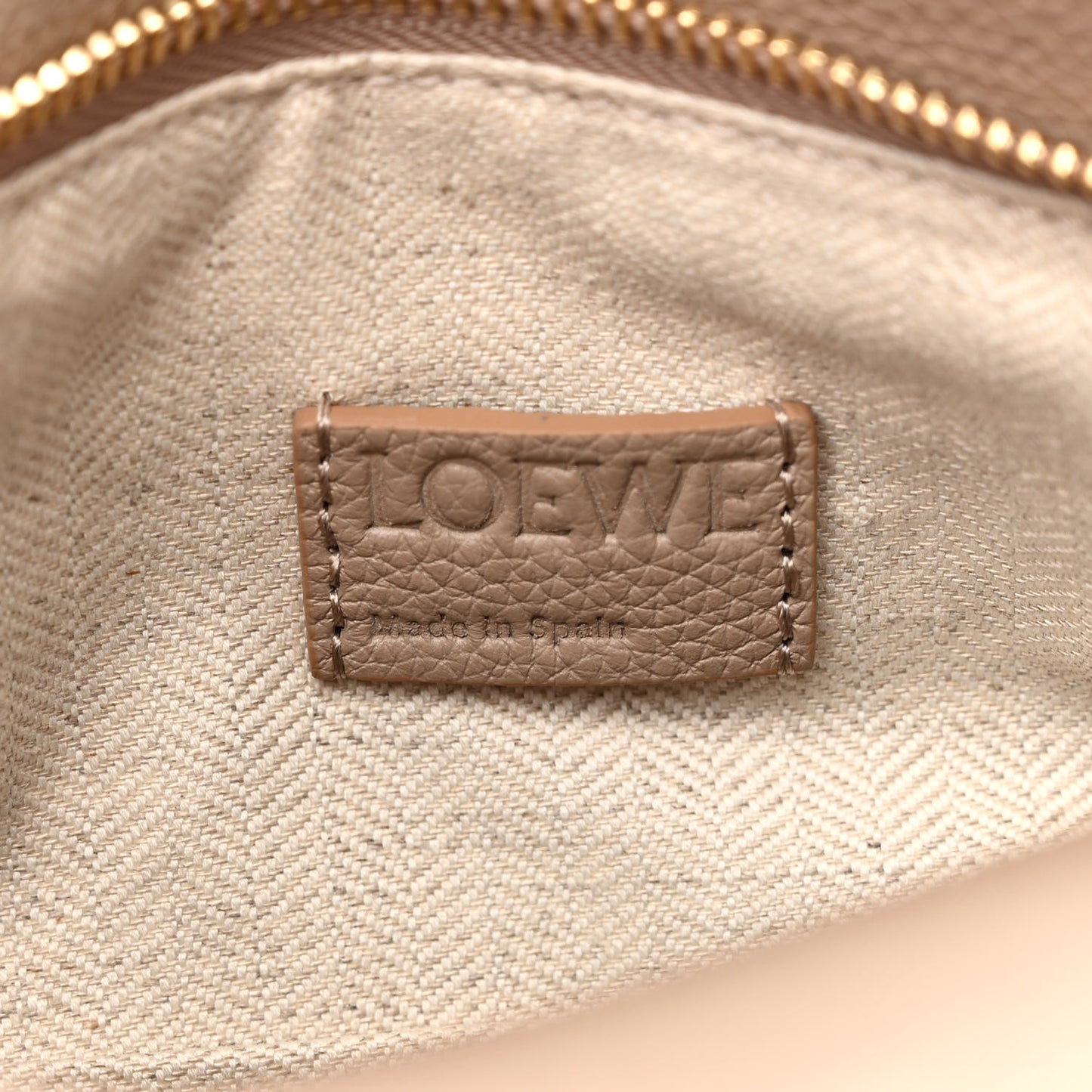 Grained Calfskin Small Puzzle Edge Bag Sand