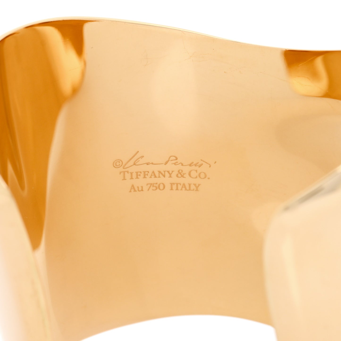 18K Yellow Gold Medium Elsa Peretti Right Wrist Bone Cuff Bracelet