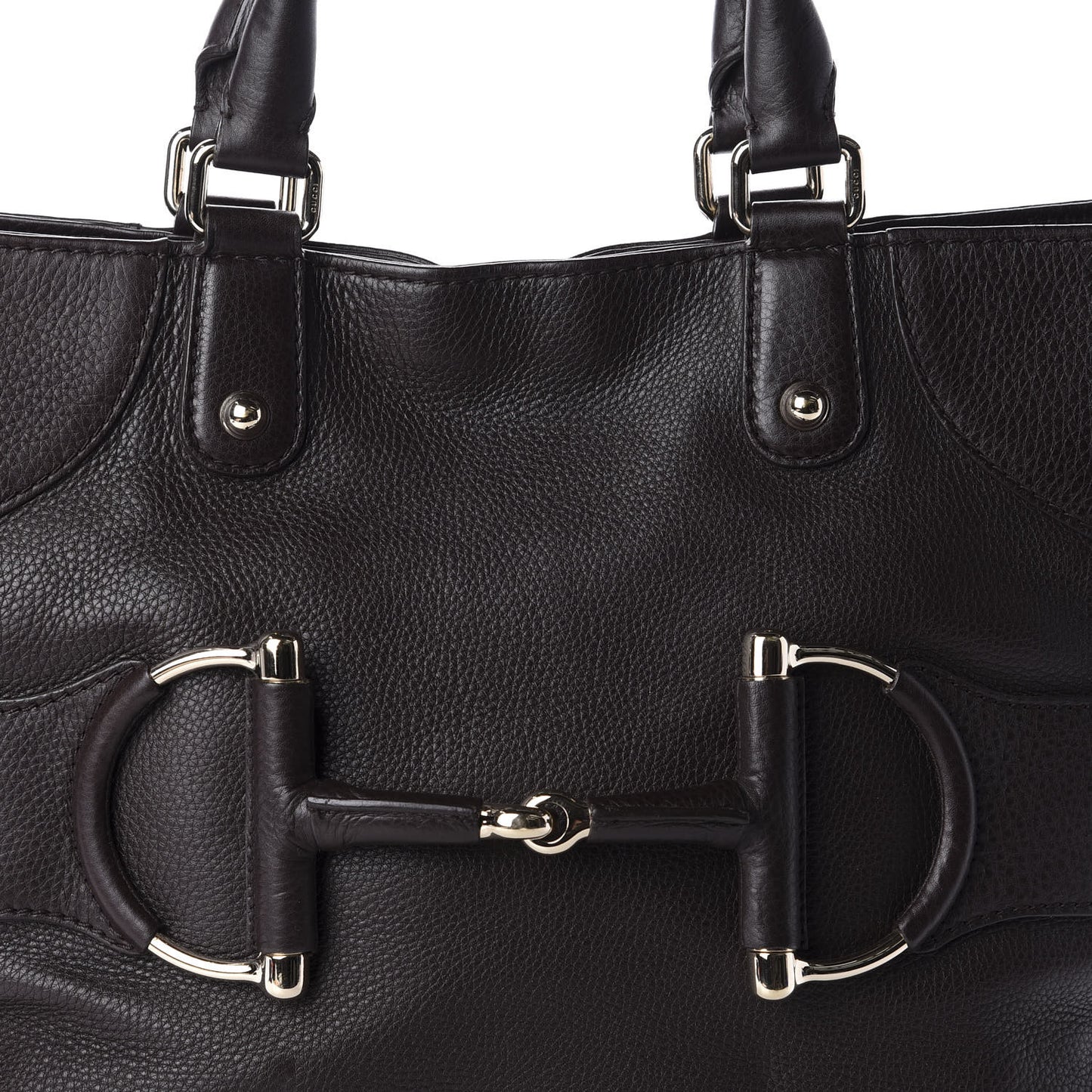 Calfskin Horsebit Web Dark Brown