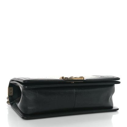 Chanel Lambskin Tile Embroidered Medium Brasserie Mosaic Boy Flap Black Multicolor 4 of 9