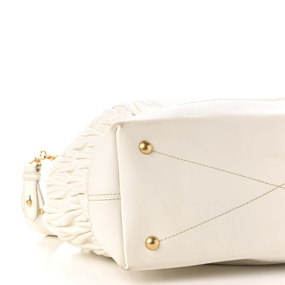 Miu Miu Nappa Matelasse Satchel Bianco 10 of 14