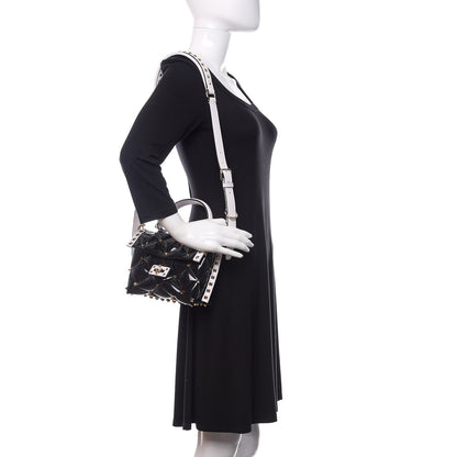 Valentino Garavani PVC Candystud Top Handle Bag Black White 2 of 10
