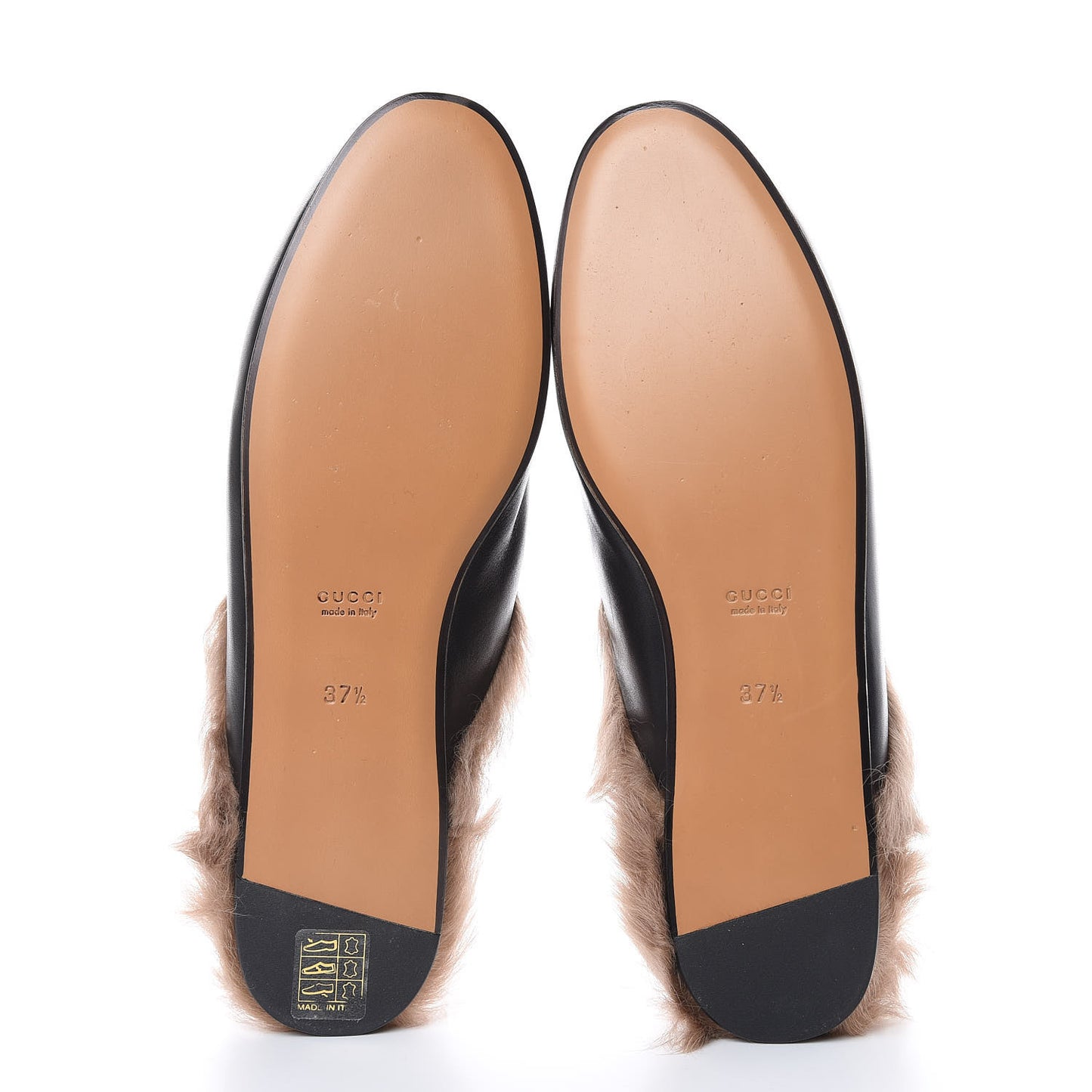 Calfskin Lambswool Tiger Embroidered Womens Princetown Slippers 37.5 Black