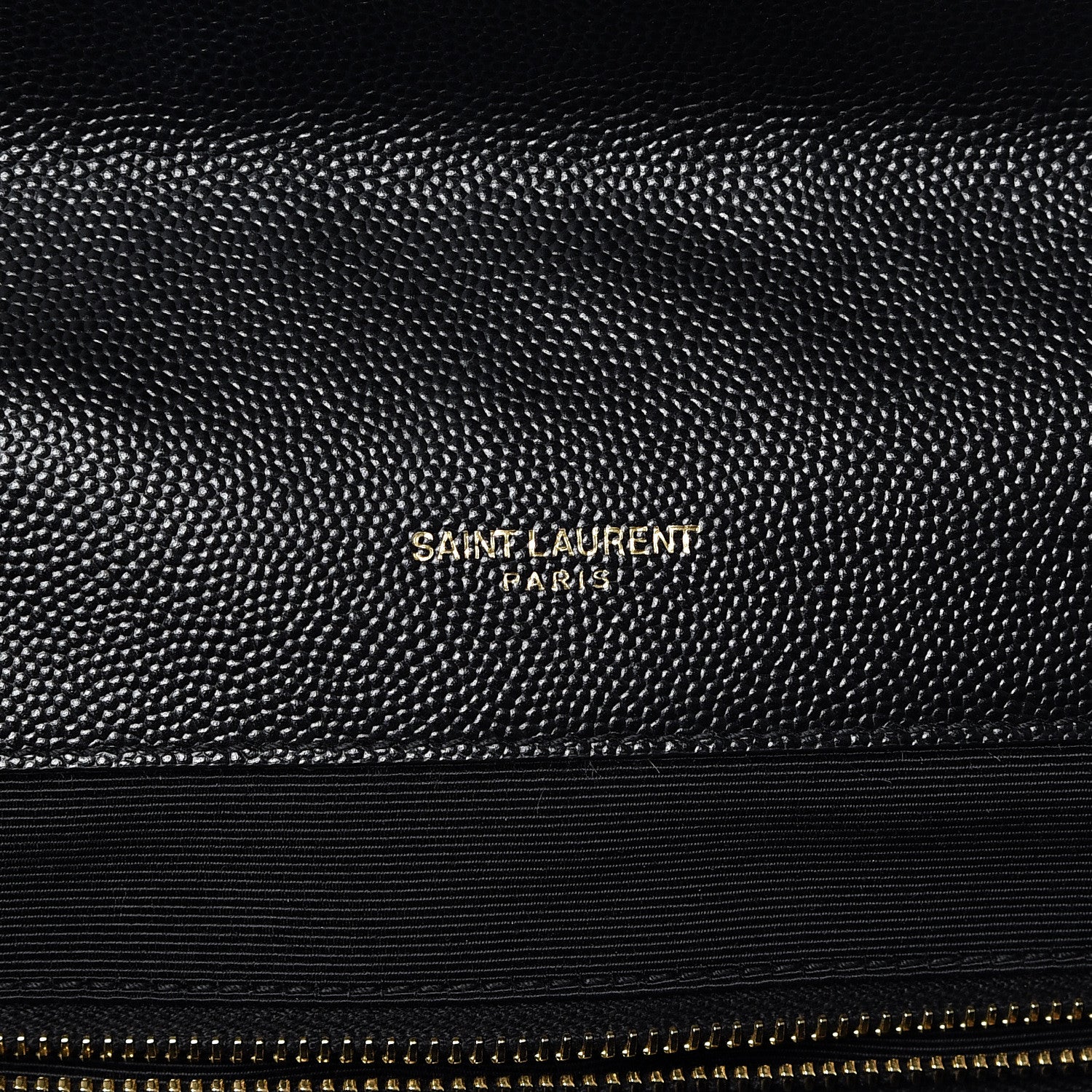 Saint Laurent Grain De Poudre Matelasse Chevron Large Monogram Satchel Black 6 of 12