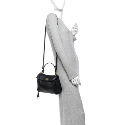 Balenciaga Natural Smooth Calfskin Mini Rodeo Top Handle Handbag Black 2 of 10