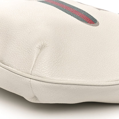 Gucci Grained Calfskin Logo Half Moon Hobo White 10 of 10