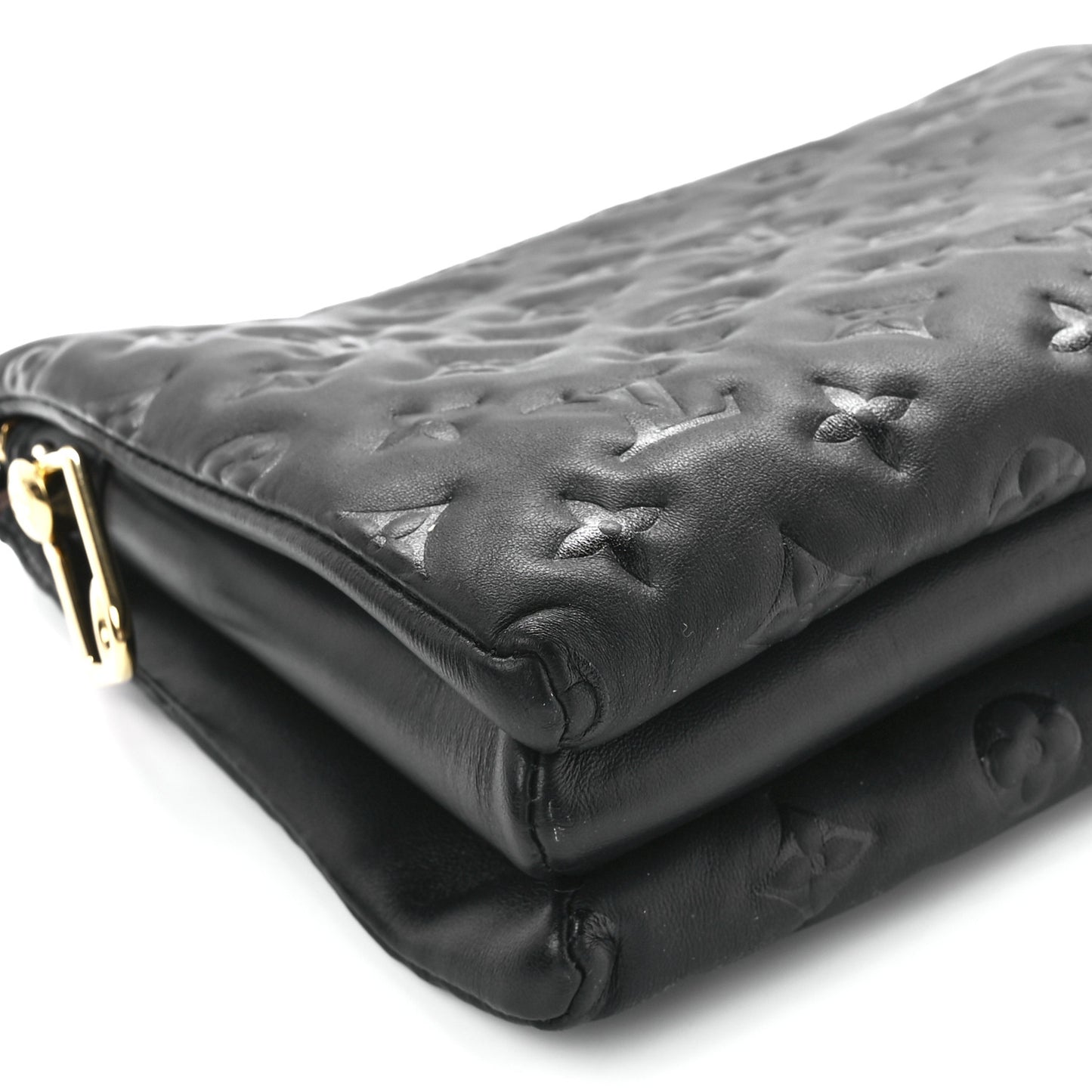 Lambskin Embossed Monogram Coussin PM Black
