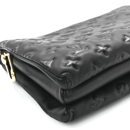 Louis Vuitton Lambskin Embossed Monogram Coussin PM Black 10 of 11