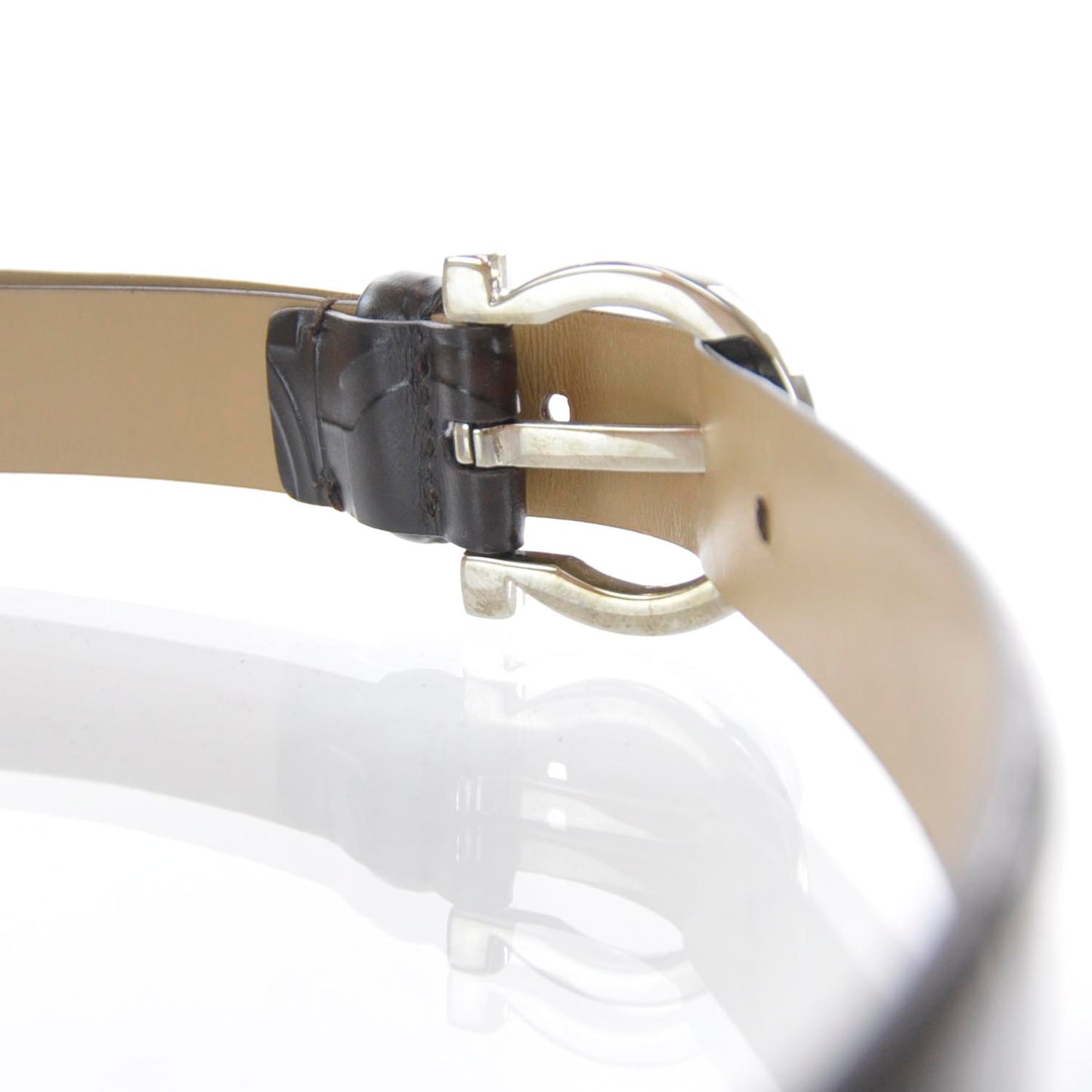 SALVATOREFERRAGAMOGanciniEmbossedBelt32Brown