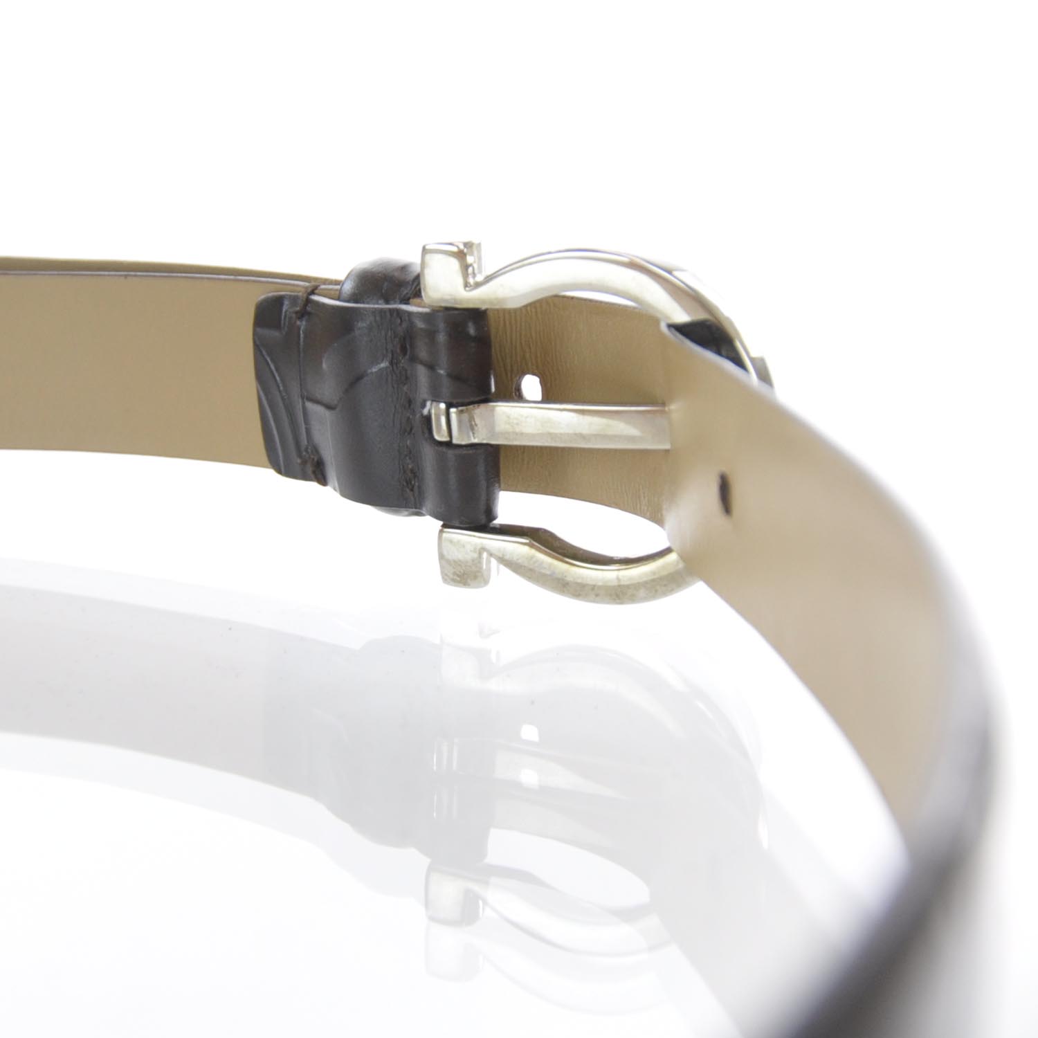 FASHIONPHILE SALVATOREFERRAGAMOGanciniEmbossedBelt32Brown 3 of 5