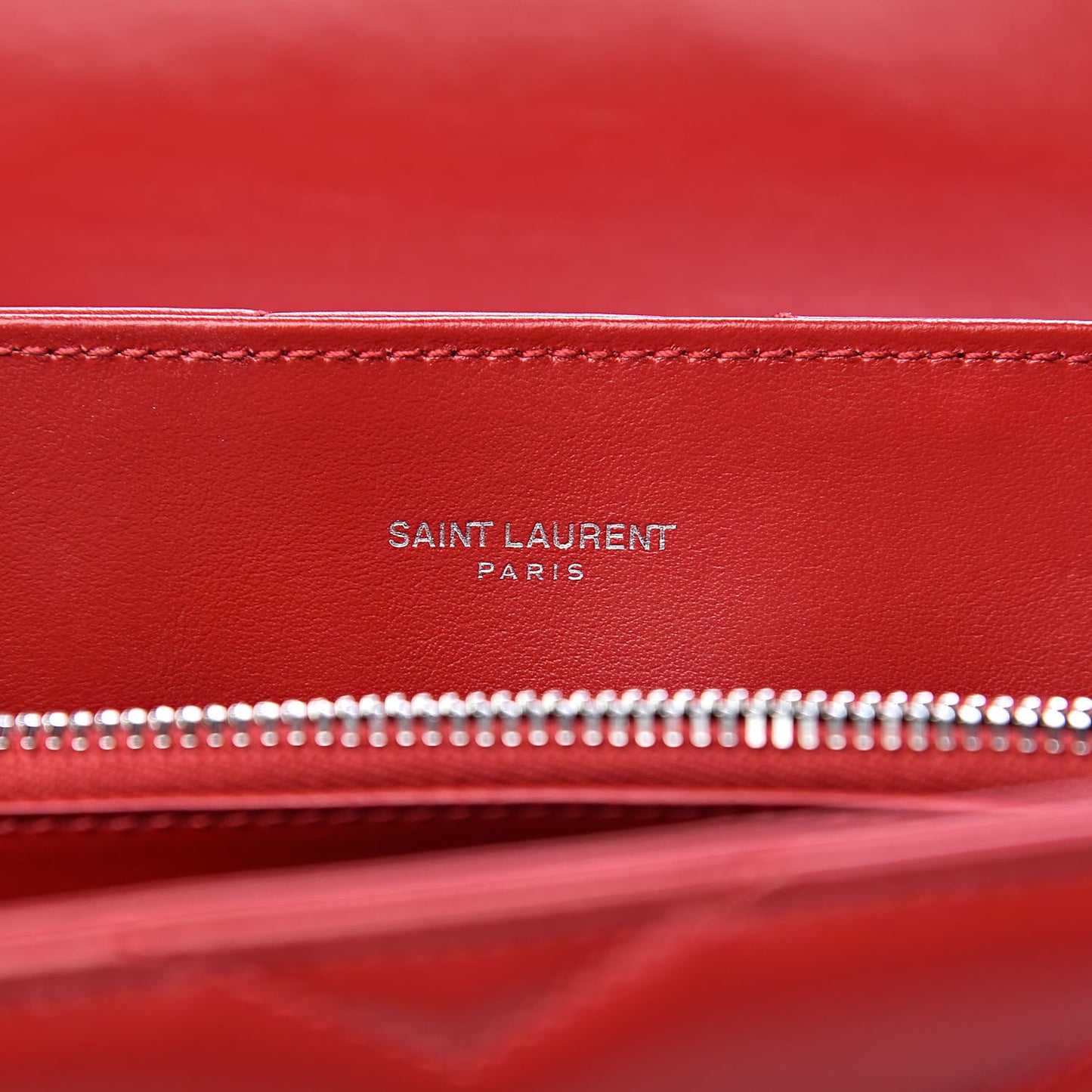 Calfskin Y Quilted Monogram Medium Loulou Chain Satchel Lipstick Red