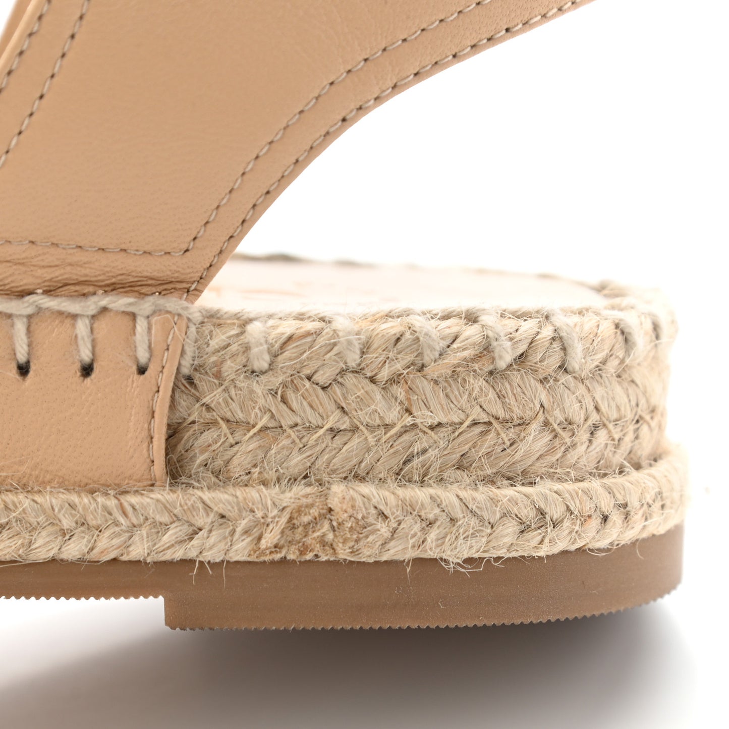 Lambskin Cap Toe CC Espadrille Sandals 36 Beige Black