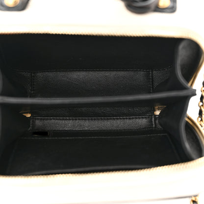 Chanel Caviar Quilted Small CC Filigree Vanity Case White Black 5 of 12