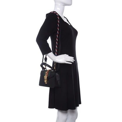 Gucci Calfskin Mini Sylvie Top Handle Bag Black 2 of 8