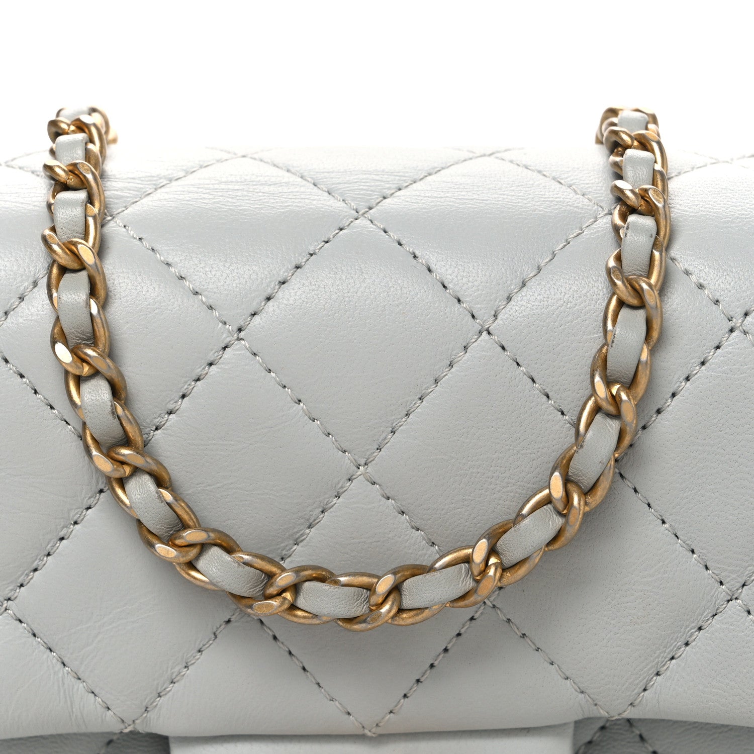 Chanel Lambskin Quilted Mini Pearl Crush Flap Light Grey 8 of 11